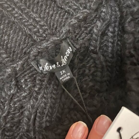 COPY - For Love & Lemons Quinn One Shoulder Sweater in Black Size 2X - Picture 6 of 9